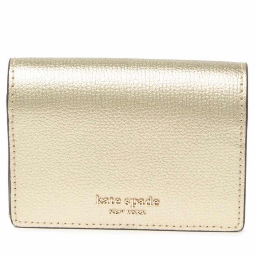 NWOT Kate Spade Sylvia gold leather key ring wallet